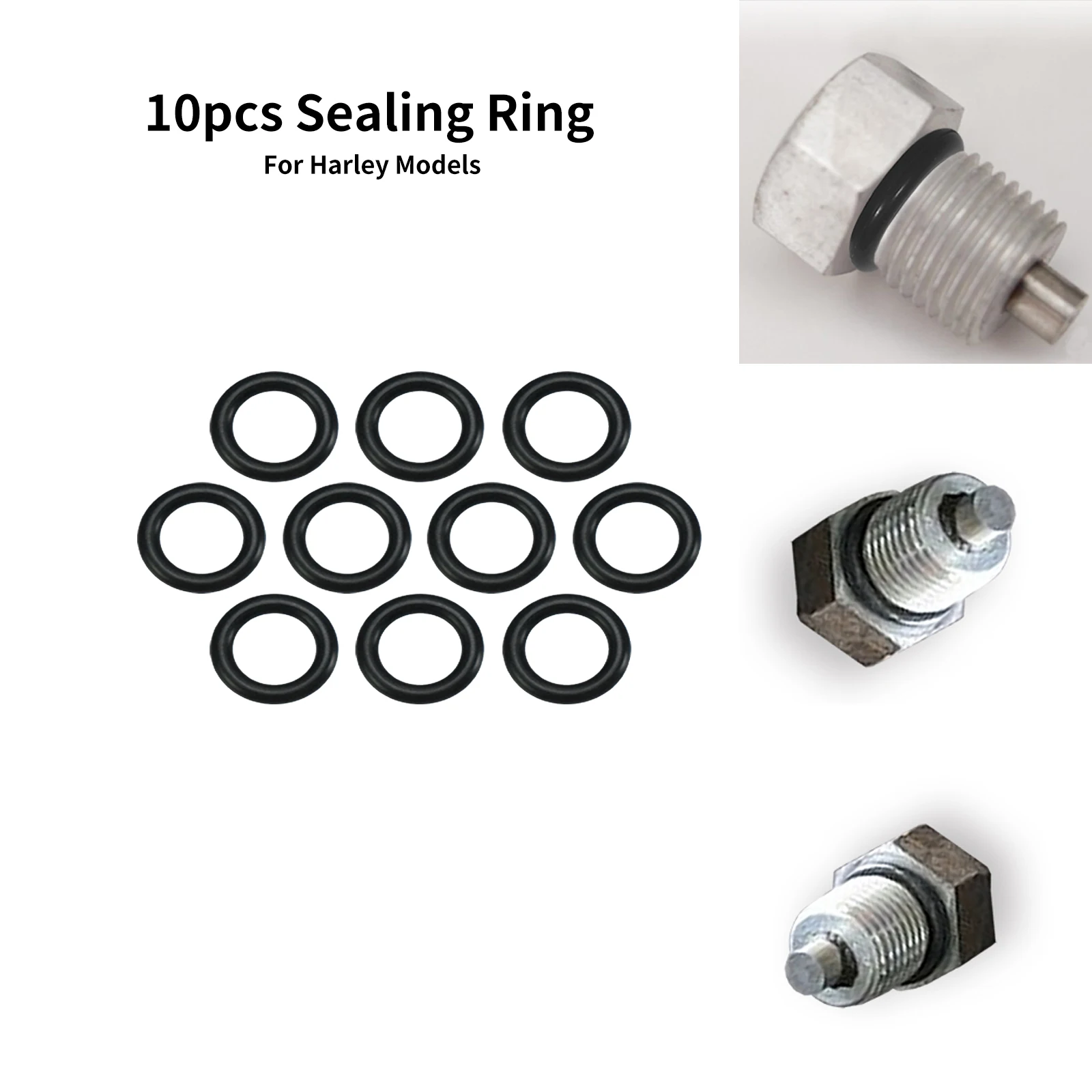 Motorcycle 10pcs Rubber Sealing Ring 11105 Engine Transmission Twin Cam Oil Drain Plug For Harley Touring Dyna Softail Sportster