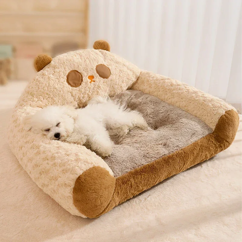 Modern Plush Pet Kennel Sofa Comfortable Warm Pet Sleeping Bed Warm Sofa Kennel Sleep Basket for Small Dogs Cat