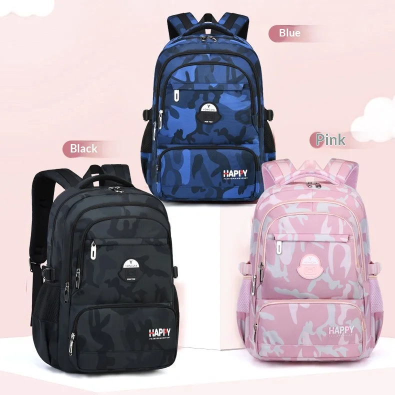 Lightweight sports style student backpack trendy personalized camouflage children's backpack casual wear-resistant backpack