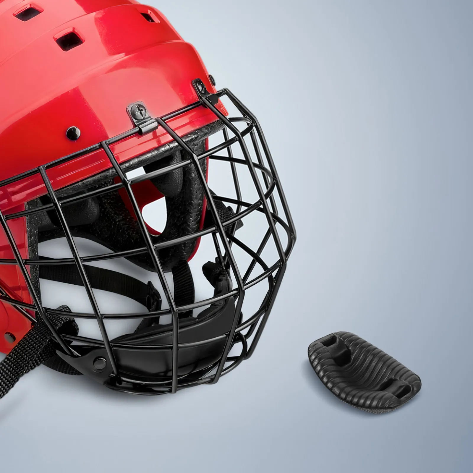 

Chin Pad for Hockey High Density Sponge Ergonomic Jaw Guard Impact Absorbing Chin Strap Protector Football Rugby Ice