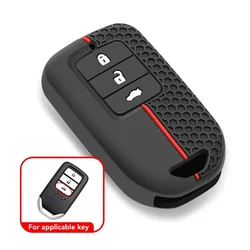 Silicone Remote Car Key Case Cover for Honda Fit Lucky Vezel City Civic Jazz BRV BR-V HRV HR-V Shuttle Gp8 Shell Holder Keychain