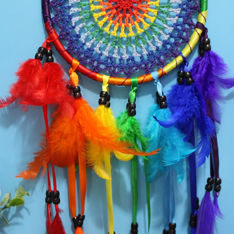 Creative Dream Catcher Wind Chime Hand-woven Feather Bedroom Hanging Ornaments Christmas Birthday Gifts Home Decoration Crafts