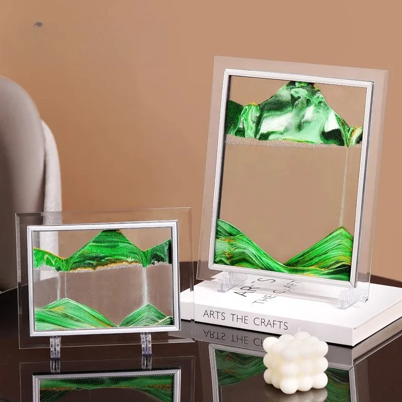 Quicksand painting liquid hourglass ornament, office goods desktop decoration