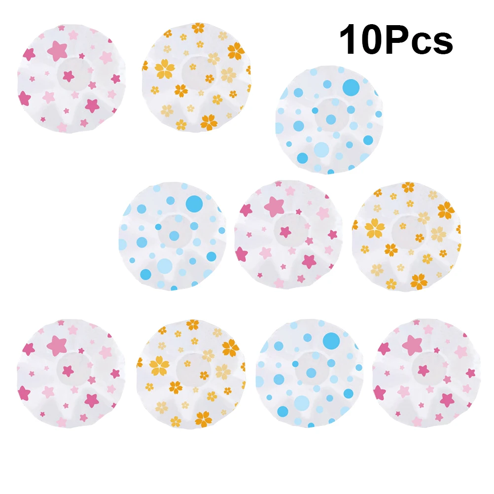 

10 Pcs Waterproof Shower Cap Girl Hat Caps Hair Woman Lady Salon Thicken Bathing