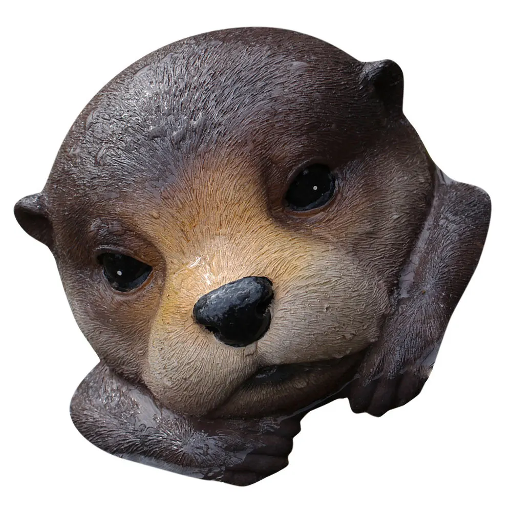 العائمة تمثال راتنج مصغرة حديقة بركة الديكور واقعية النحت الراتنج الحيوان زخرفة ديكور في الهواء الطلق