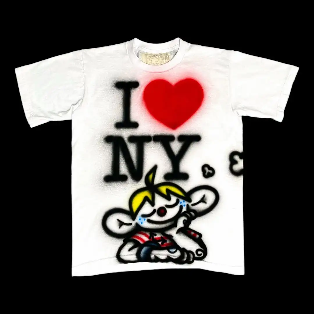 American Harajuku Style Graffiti Y2K Personaggio comico Stampa T-shirt da donna Street Hip-hop Rap Hot Girls Campus Coppia Outfit