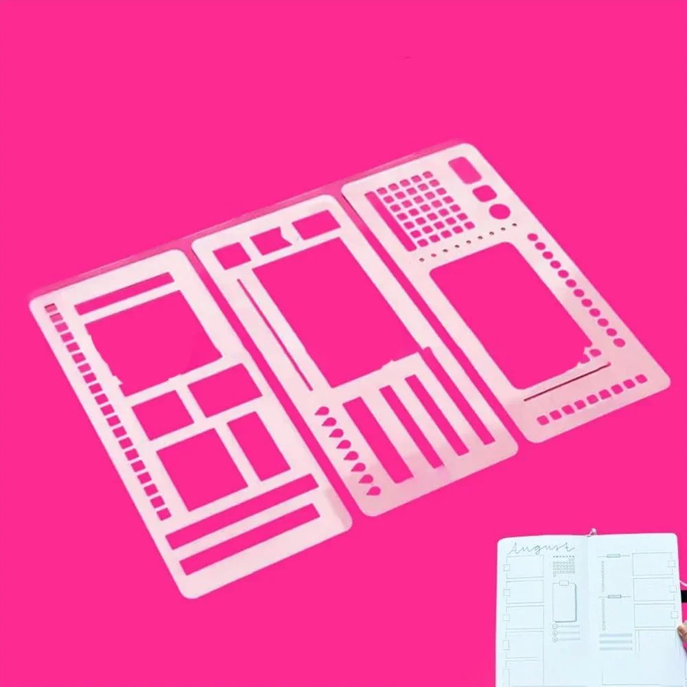 ABS Flexible Planner Stencils Set With Multi Size Rectangles And Checkbox Templates For Journal Layouts And Tracking