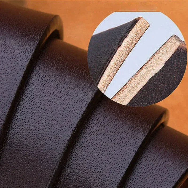 حزام جلد طبيعي فاخر للرجال 2025 - ماركة مصممة، أحزمة خصر بإبزيم دبوس عتيق