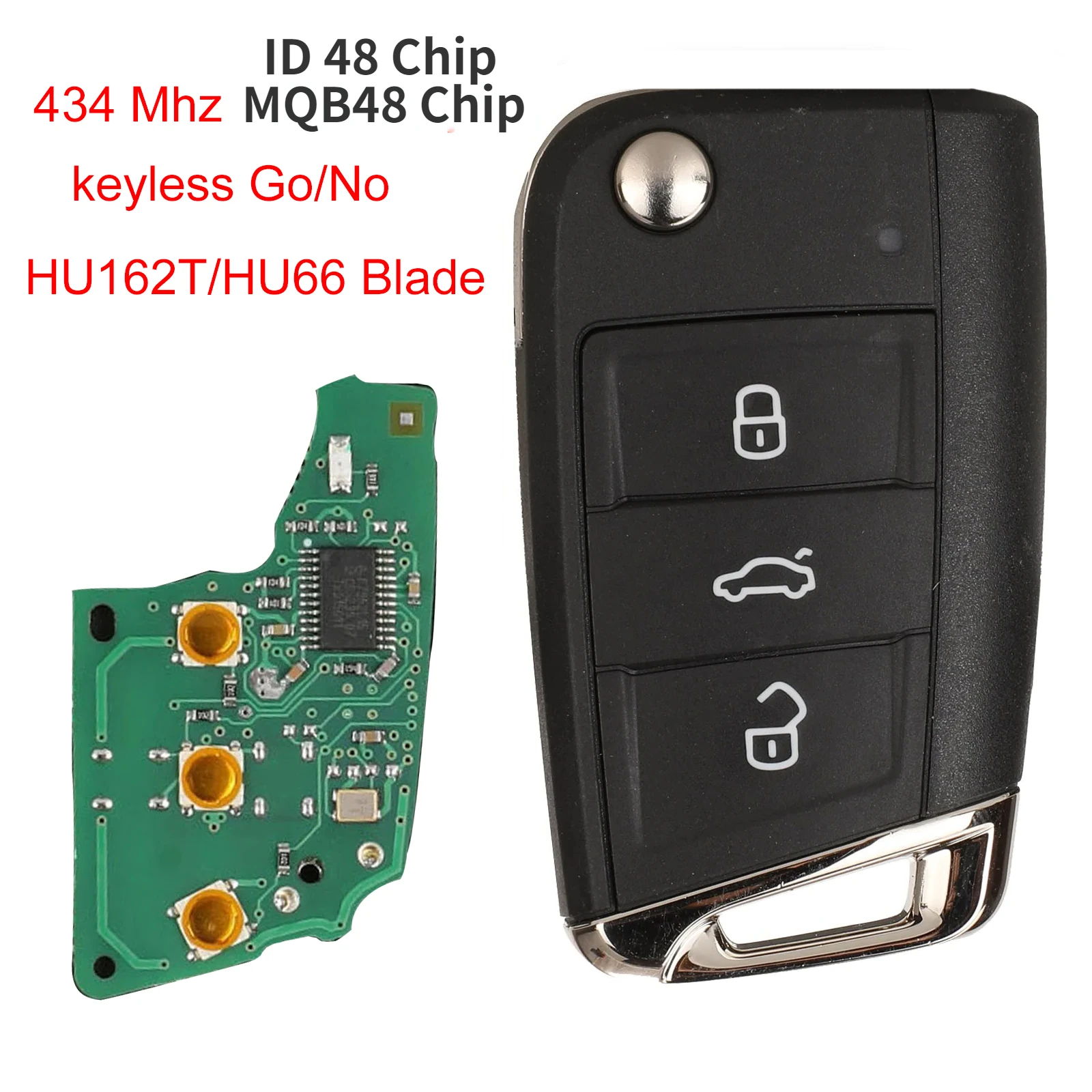 Car Remote Key 433MHz MQB48 ID48 Chip for VW Seat Golf 7 MK7 Tiguan Touran Polo for Skoda Octavia A7 5G6959752AB/BB 6V0959752D