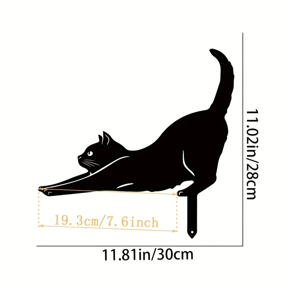 metal Cute Cat Garden Decorative, Cat Family Garden Stakes Decorative Silhouette Animal Outdoor Statues for Cat Yard Garden Lawn