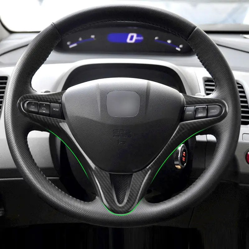 

Для Honda Civic Type-R FD2 8th 2006-2011 FIT 2008-2011 City 2008-2012 автомобильная накладка на руль, наклейка из углеродного волокна, текстура