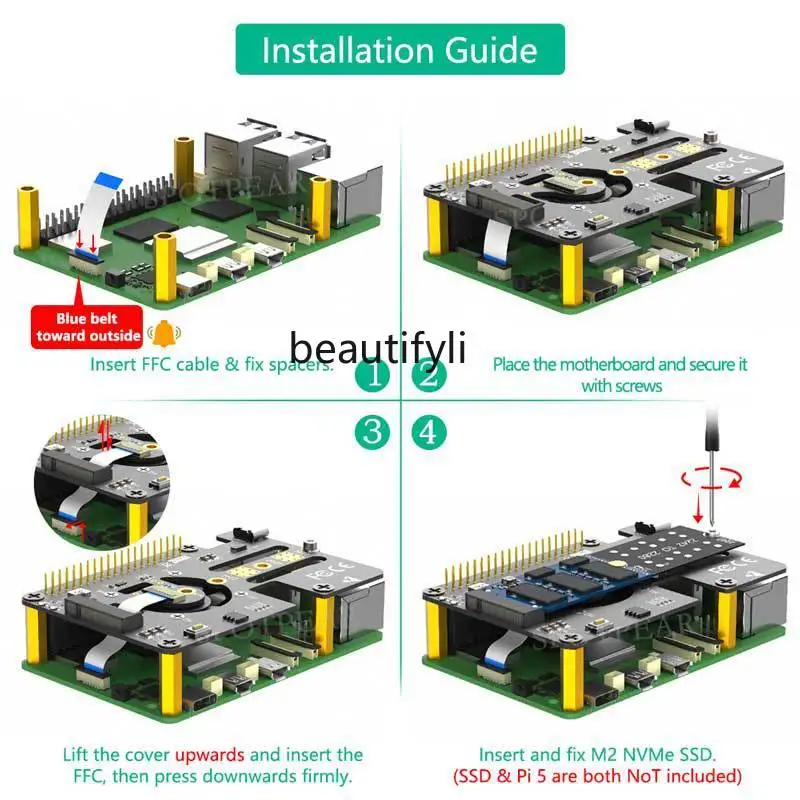 SSD 3-in-1 expansion board with fan