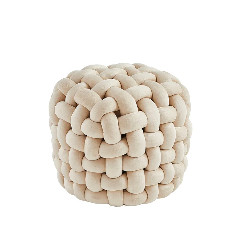 

Flyer upholstered velvet ottoman modern footstool thickened footstool knitted Pouf square ottoman footstool