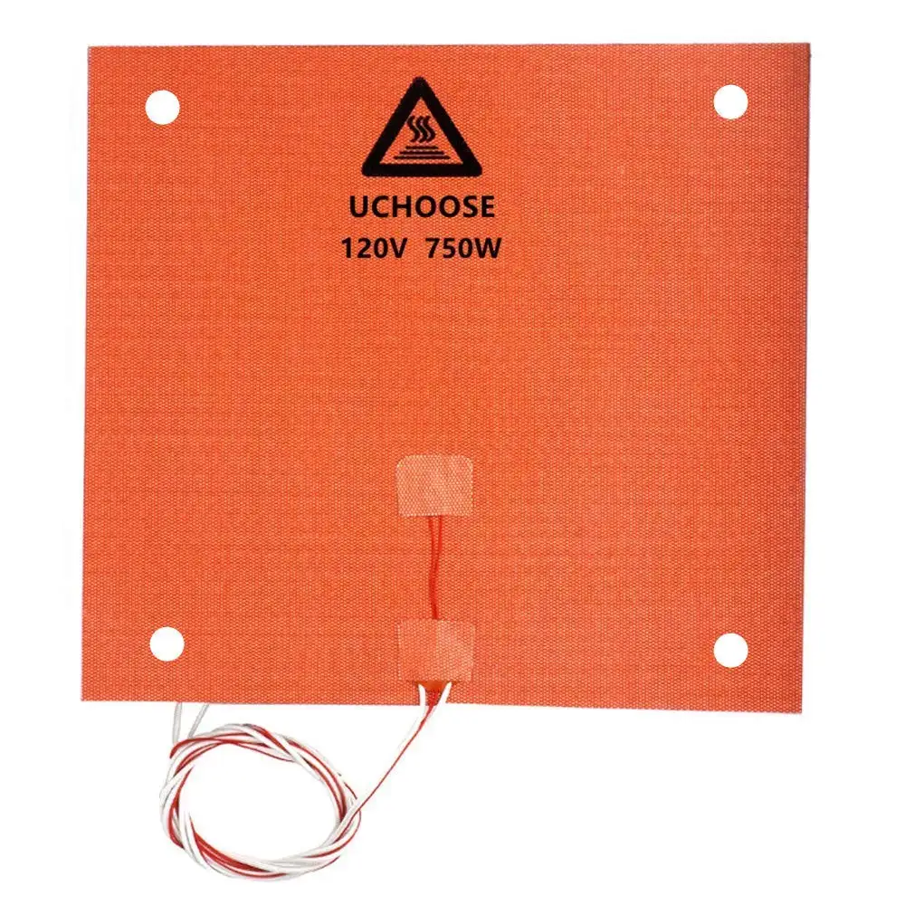 Silicone Rubber Electric Heating Pad Thermal Heated Hot Mat Plate for Creality CR-10 /CR-10S 3D Printer Heater Bed 4 Screw Holes