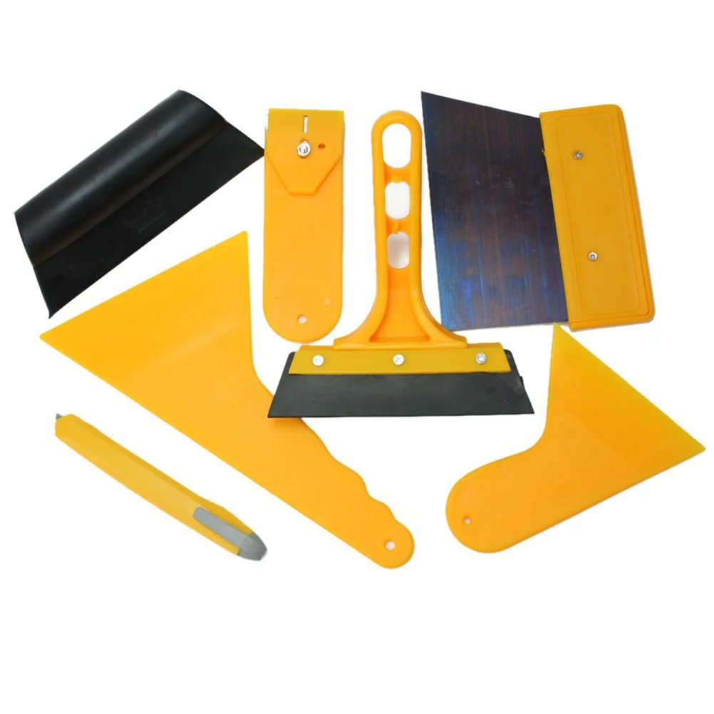 

7Pcs Car Auto Window Scraper Kit Vinyl Film Squeegee Cleaning Set Utility Knife Roller Tool Car Window Scraper