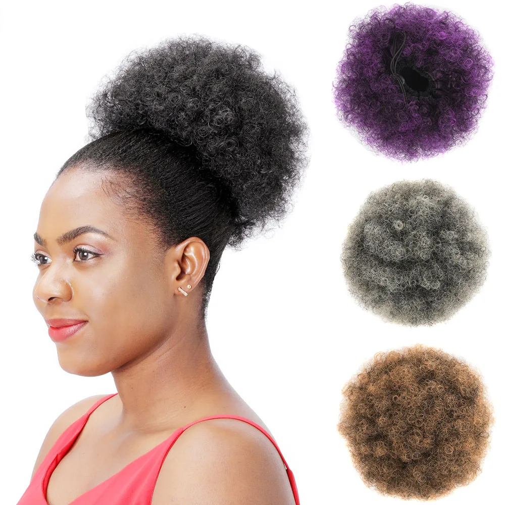 

Заколка-шиньон Zolin Afro Puff для волос с эффектом дредов и кудрявых прядей, синтетический шиньон-резинка для женщин