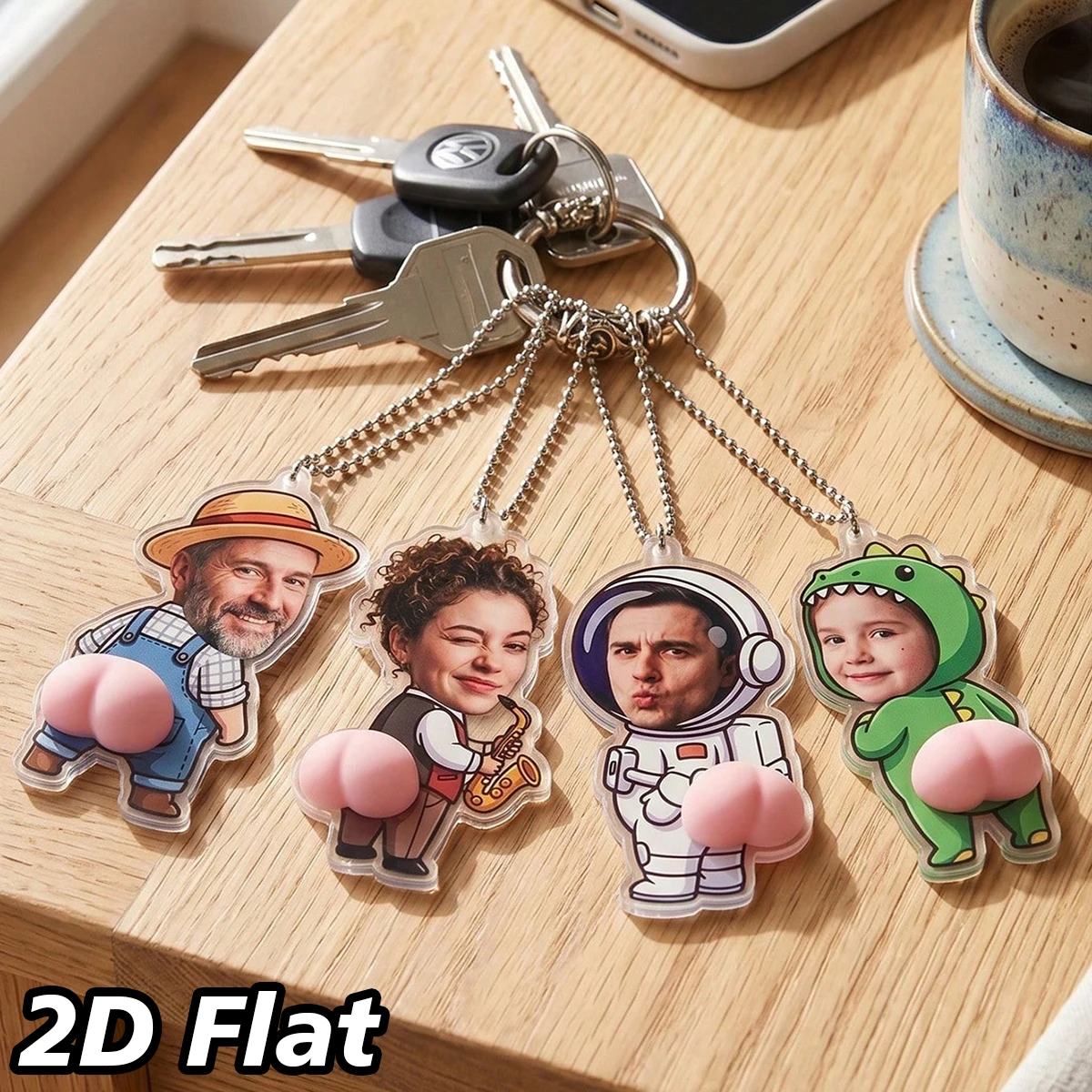 Customizable portrait photo keychain, suitable for friends and lovers, can be used as backpack ornaments and luggage decoration