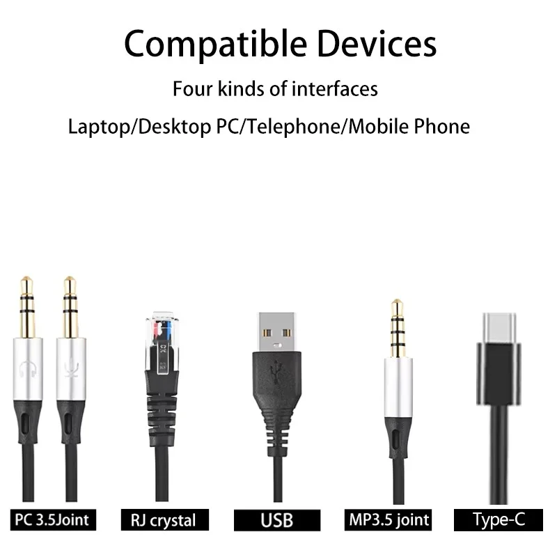 Cuffie telefoniche B25 con microfono comode auricolari comunicati per telefoni da ufficio call center Porta USB RJ9 da 3,5 mm