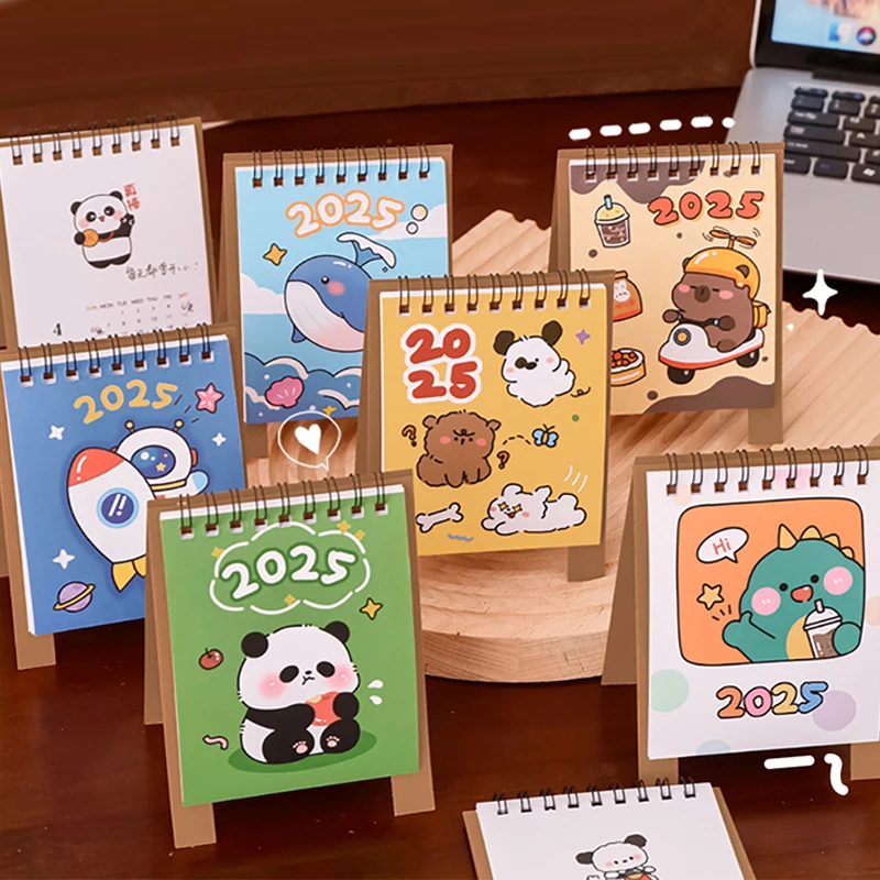 Cute Cartoon Animals Desktop Paper Calendar Scheduler Table Planner Mini Desktop Calendar Creative Desktop Decoration Gifts
