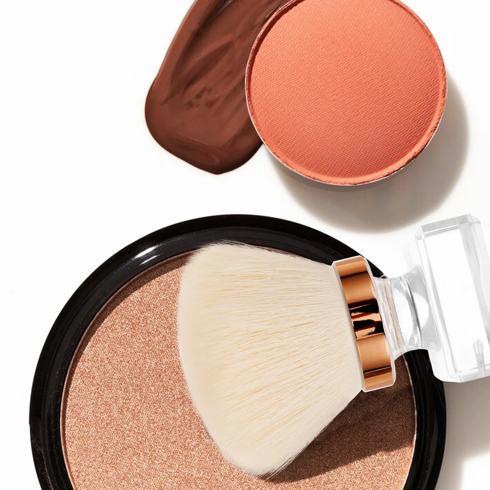 2 مجموعات قسط لتقوم بها بنفسك فرشاة للمسحوق مجموعة الألياف الاصطناعية شعيرات ناعمة لكريم الأساس فضفاض مسحوق مضغوط متعدد الاستخدام عيون الوجه السفر #3