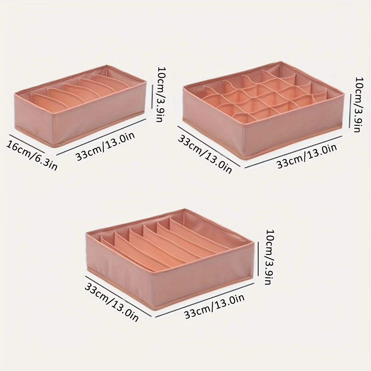 3 قطع من منظم الملابس الداخلية لتوفير المساحة، درج متعدد الأقسام لحمالات الصدر، وخزانة الجوارب الداخلية، وصناديق تخزين غرفة النوم