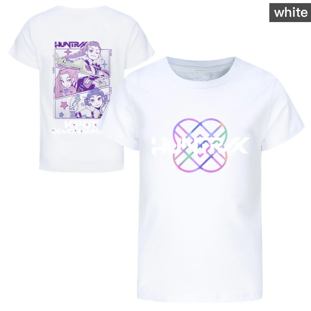 Kpop شيطان الصيادين الاطفال بلايز الكرتون الصيف موضة بنين تي شيرت الفتيات القطن قصير الأكمام ملابس خارجية الأطفال قصيرة الأكمام بلايز