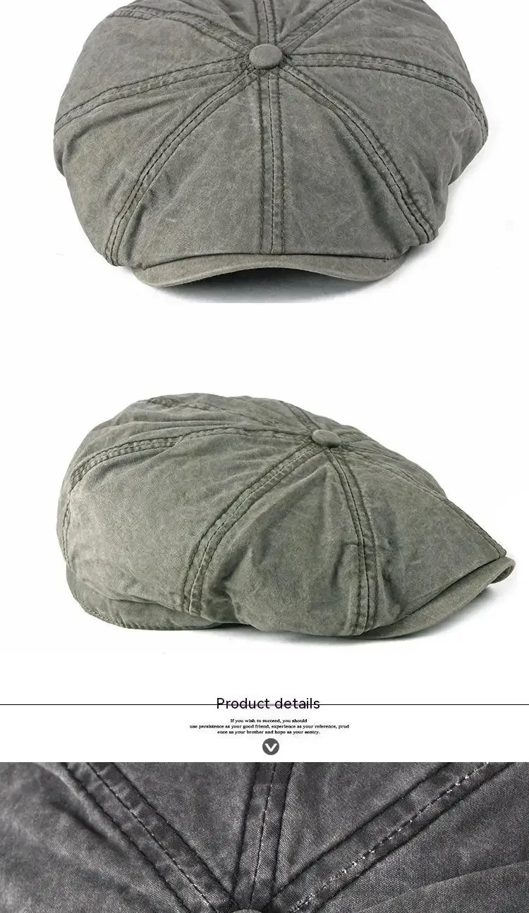 Denim Peaked Cap Herren Damen Baskenmütze Hut neue Mode Zeitungs jungen Kappen Outdoor Streetwear gewaschen lässig Vintage Boina Hüte – Detail 8