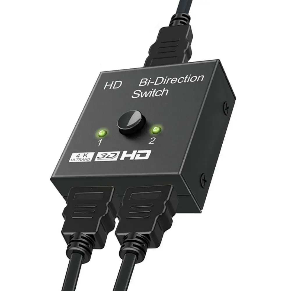 Commutateur de direction compatible HDMI 2.0, 4K 60Hz, répartiteur compatible HDMI 1x2 2x1, nouveaux touristes, adaptateur 2 ports, convertisseur, prend en charge Ult