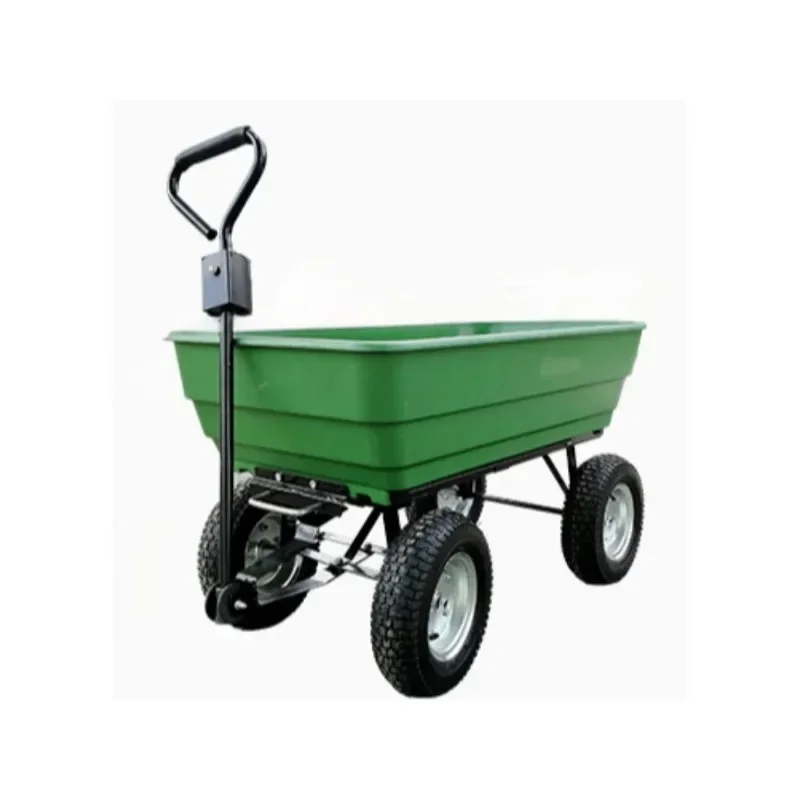 

4 wheel hand pull flatbed truck agricultural folding push cargo handling dump truck Handling Transportation Equipment