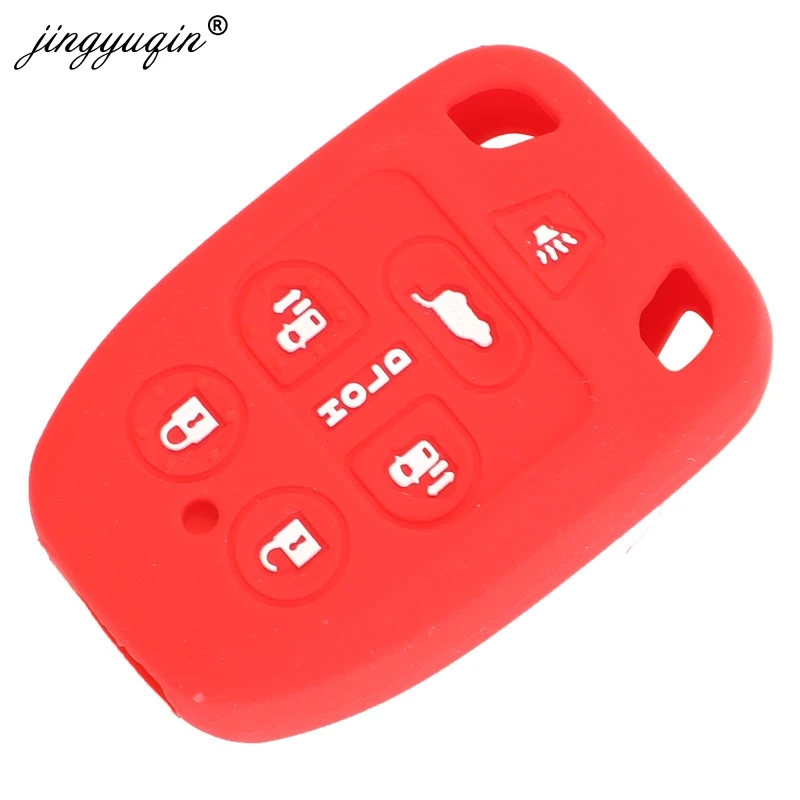 jingyuqin 6 Buttons Silicone Car Key Case For HONDA /ODYSSEY 2011 2012 2013 2014 Key Cover Fob Holder Protector