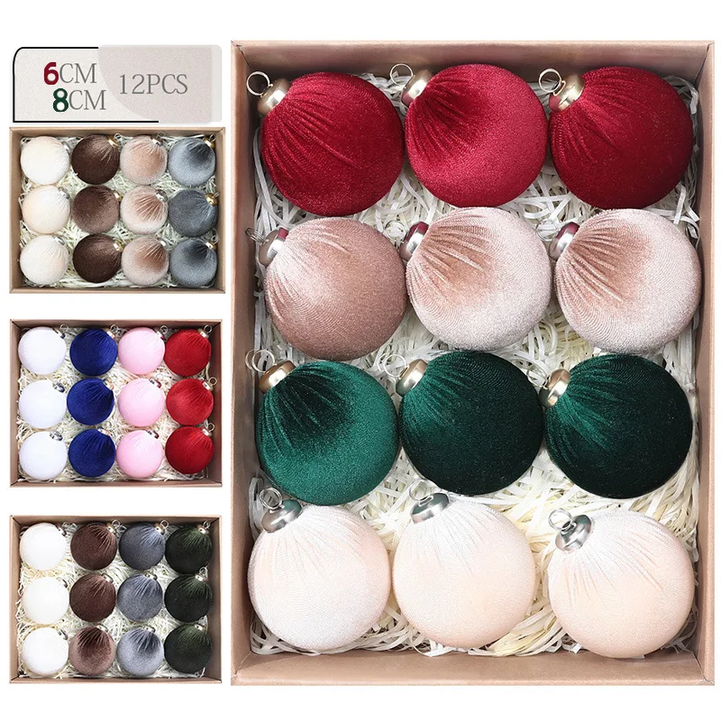 

Swan velvet Christmas ball 6cm 8cm thick Korean gold wire wool