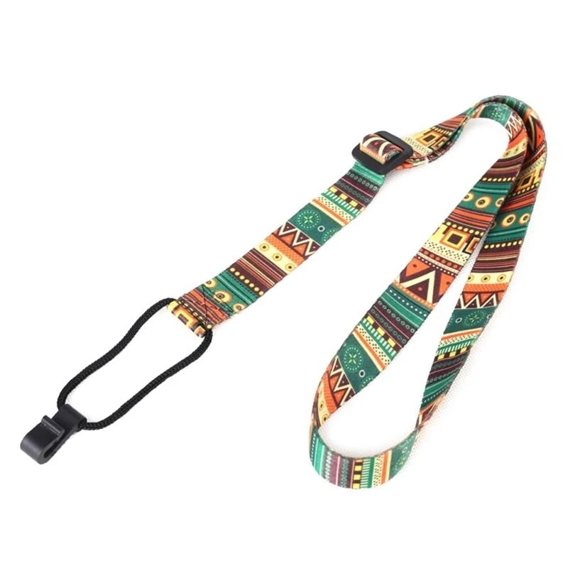 K0EF Adjustable Ukulele Strap Ethnic Ukulele Shoulder Strap with J Hook Clip On Ukulele Strap Musical Instruments Parts