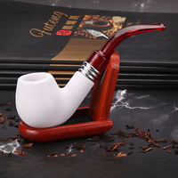 High Quality Smoking Resin Tobacco Pipe Copy Meerschaum Cigar Imitation Sepiolite Pipes Gift