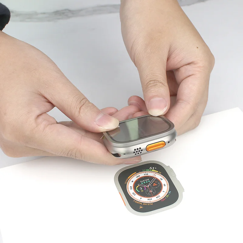 Gehäuse aus Aluminiumlegierung + gehärtetes Glas für Apple Watch Ultra 2 49 mm, kratzfester Displayschutz für iWatch Ultra 49 mm – Detail 8