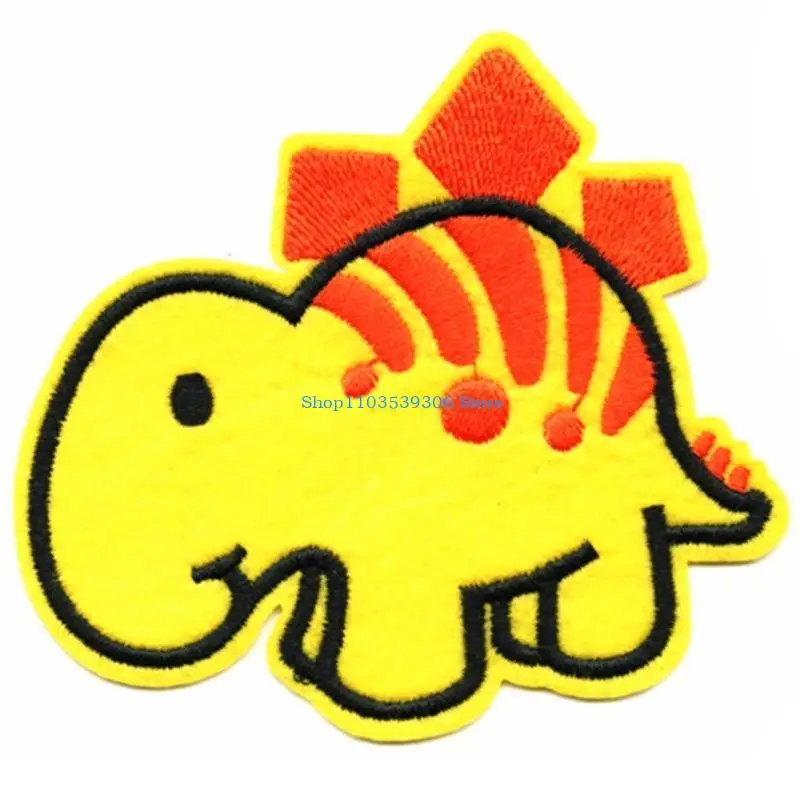 400A 14 قطعة/المجموعة/المجموعة متنوعة ملونة الكرتون ديناصور خياطة/الحديد على يزين بقع المطرزة DIY بها بنفسك الحرفية شارة للأطفال #5