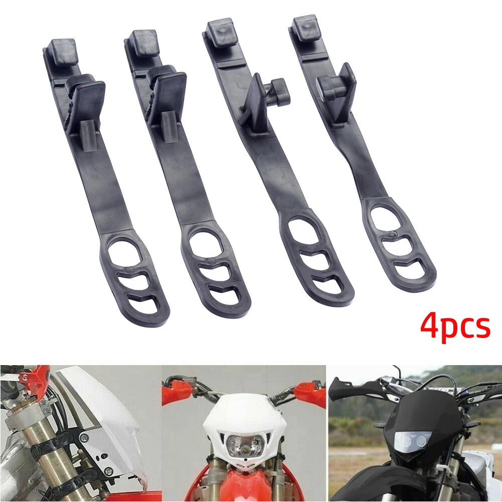 

Motorcycles Headlight Rubber Front 4PCS kit Accessories Black Replacement Right Left Rubber Straps Fits For Honda