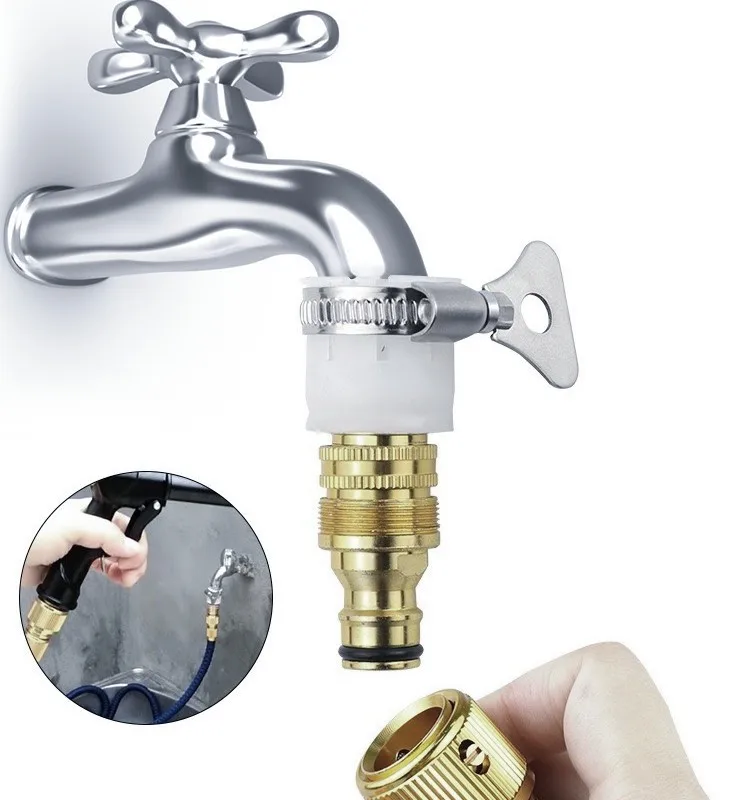 Wasserhahn aus Aluminiumlegierung, Kreuzgelenk, Waschmaschine, Wasserhahn, Umwandlung, Standard, Außengelenk, Autowaschpistole, Bewässerung von weichem Wasser