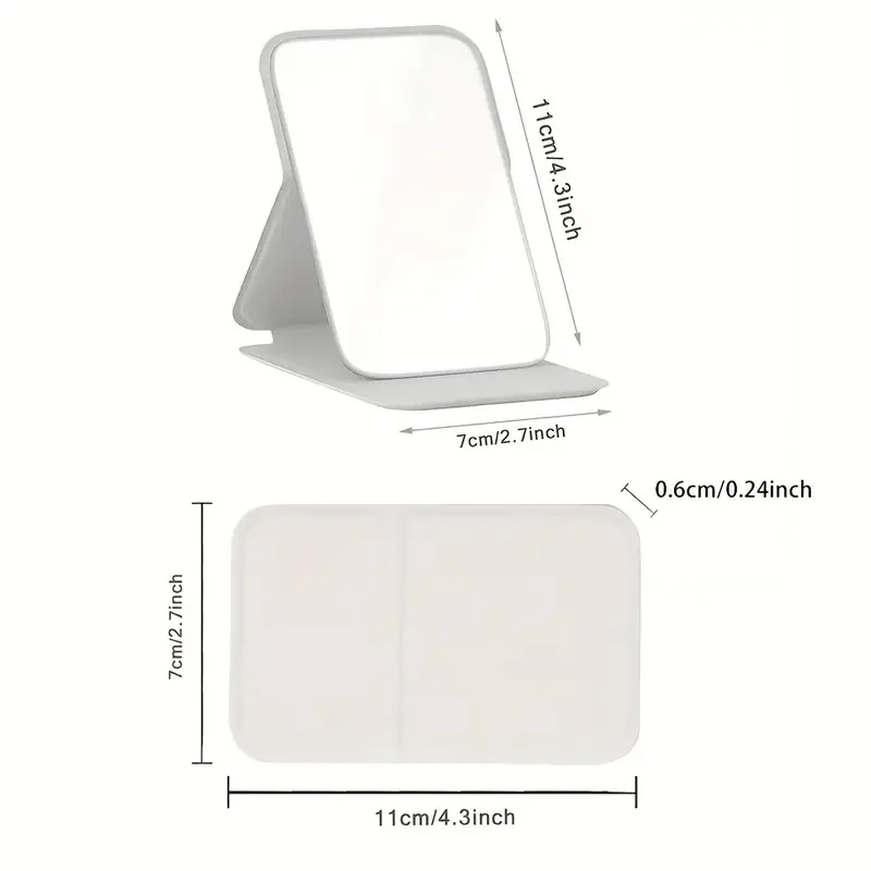 مرآة مكياج قابلة للطي لسطح المكتب، مرآة جيب محمولة بطباعة إبداعية، أداة محمولة غير قابلة للانزلاق، نمط حروف الهالوين