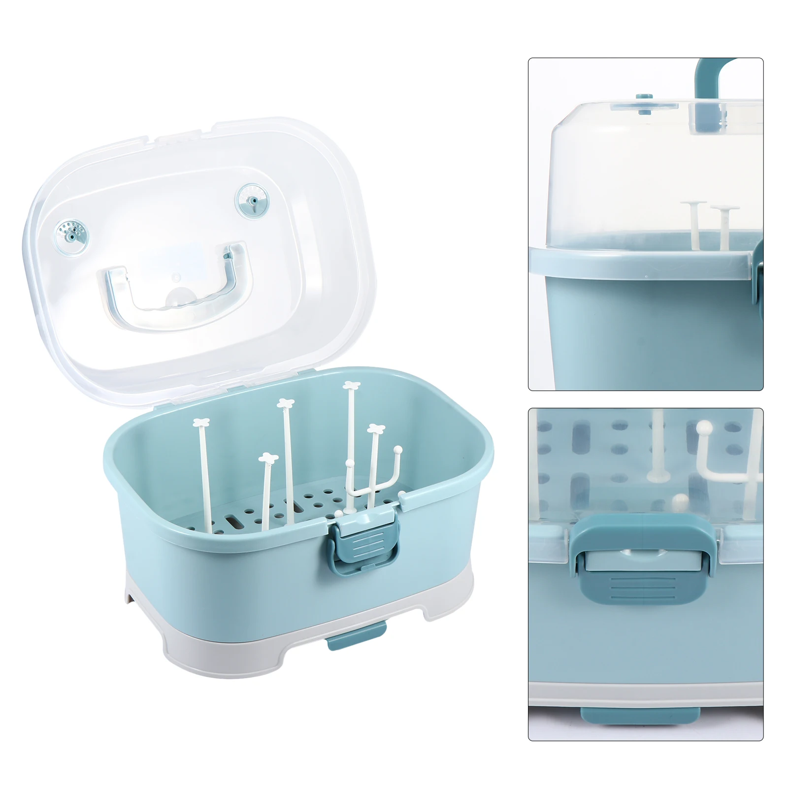 

Milk Bottle Case Storage Box Container Portable Drying Rack for Baby Bottles Cups Travel Use Sealed PP Lightweight Practical