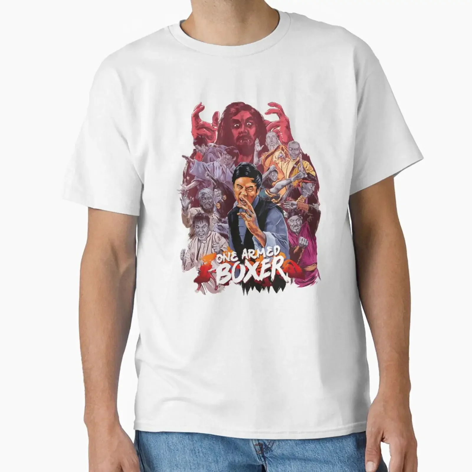 One Armed Boxer Classic T Shirt vintage Washed Versatile Casual Stretched Unisex homme Slightly Stylish streetwear Breathable