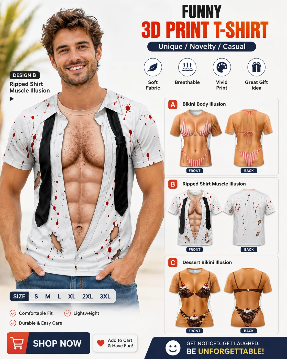 Mens Funny Fake Muscles 3D Print T Shirt Creative Bikini Illusion T Shirt Novelty Short Sleeve Tee Casual Party Men's Clothes