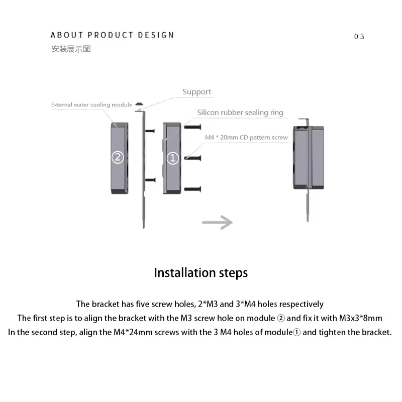 

Bykski PCI Модуль перегородки водяного охлаждения Охлаждающая перегородка Внешний переборка водяного охлаждения Порт G1/4' с водяным охлаждением