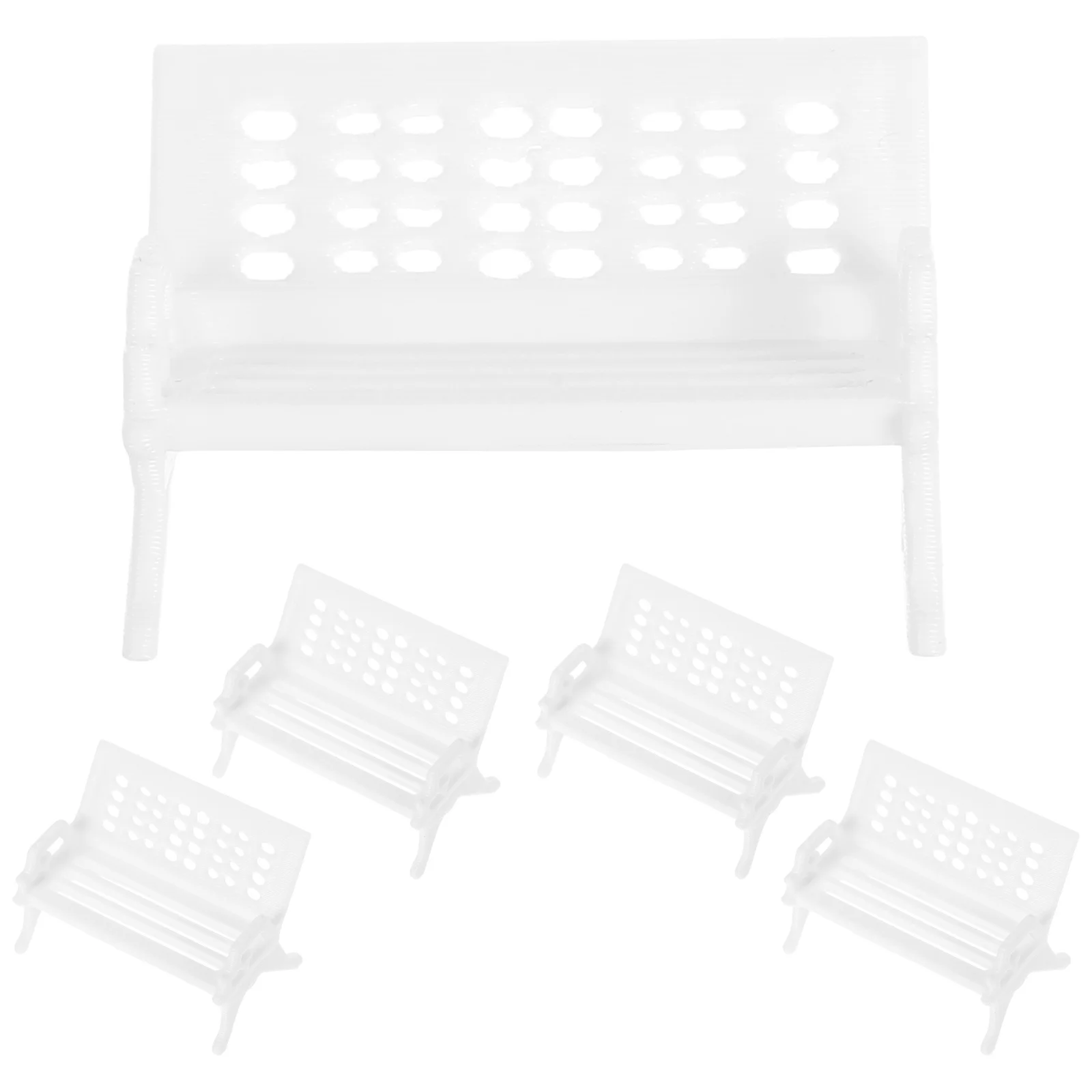 

5 pcs Chairs For Dollhouse Plastic Miniature Furniture Realistic Design Desktop Decoration Tiny Chair Craft Scene