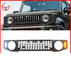 For Suzuki Jimny JB64 JB74 2018-2020 Grill Mesh Racing Grills Car Black Honeycomb Mesh Front Grille LED Cover Car Accessories