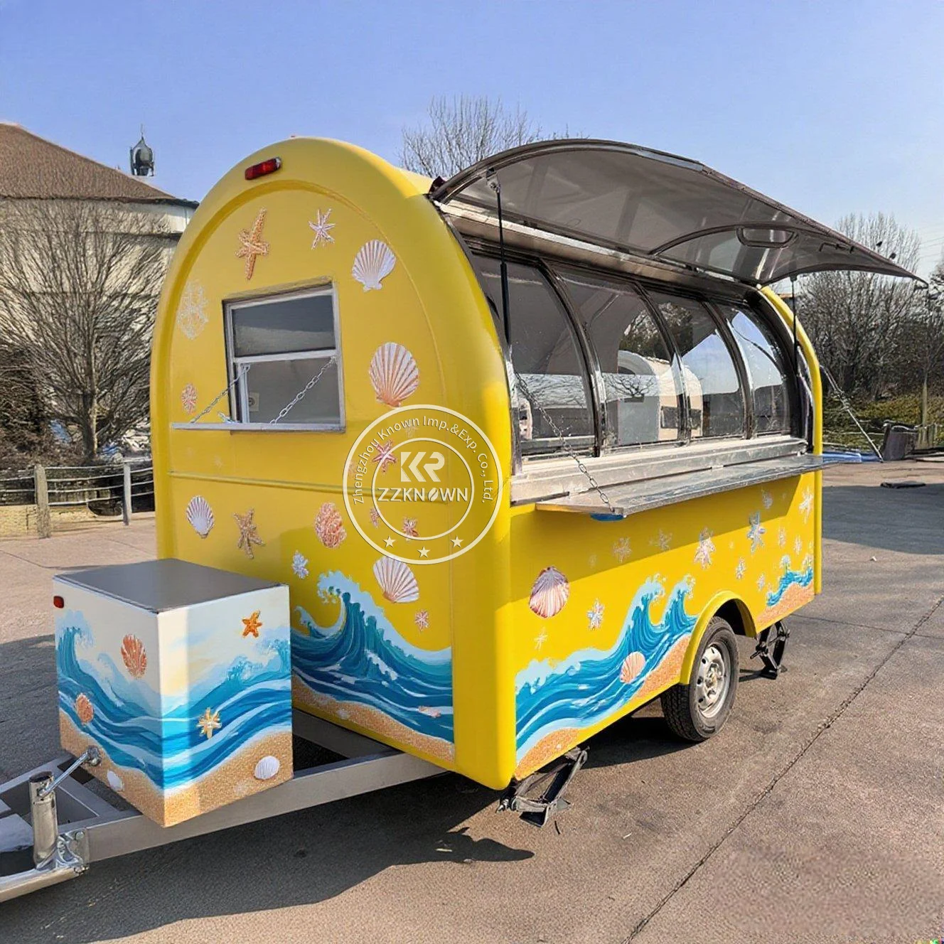 

Custom Mobile Food Truck Trailer Ice Cream Hot Dog Cart Coffee Vending Kiosk Street Catering Trailer with Full Kitchen