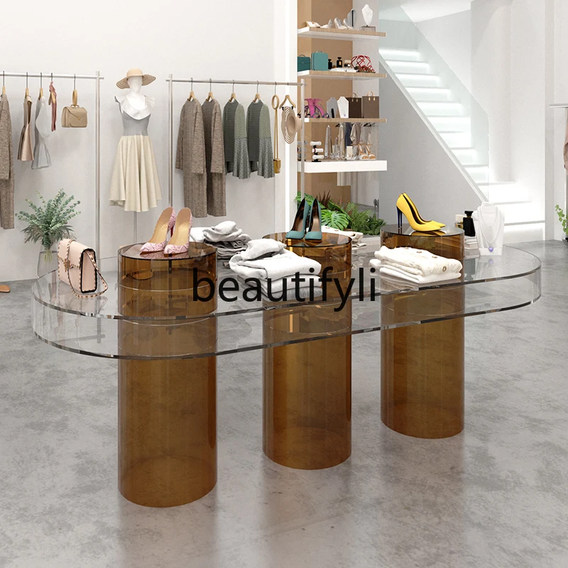 Nakajima Flowing Water Platform Acrylic Shoes and Bags Display Table Women's Clothing Store Middle Display Table