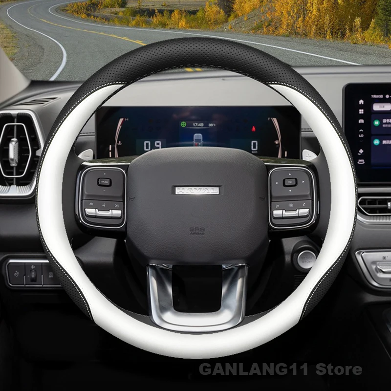 

Leather Car Steering Wheel Cover For Haval Jolion 2025 2022-2024 Anti-slip Auto Steering Wheel Haval Jolion Accessories