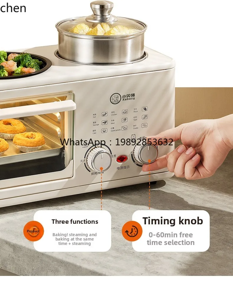 Breakfast Maker Household Multifunctional Fried Steak Toast Bread Fried Cooking Pot Small Oven