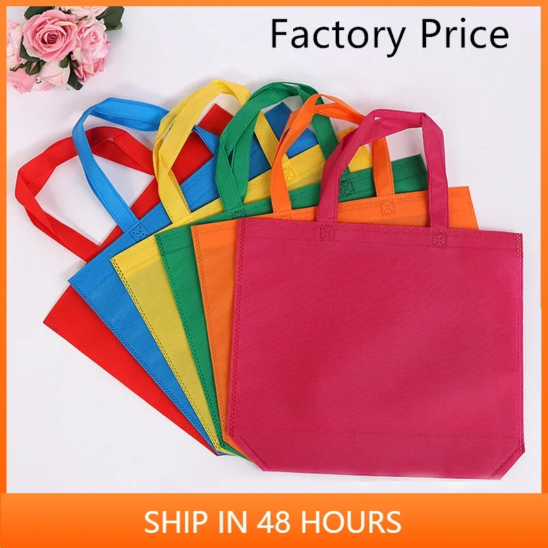 20 Pcs Non-Woven Shopping Bags with Handles Reusable Cloth Business Party Favor Bag Personalized Logo Customizable Eco-Friendly