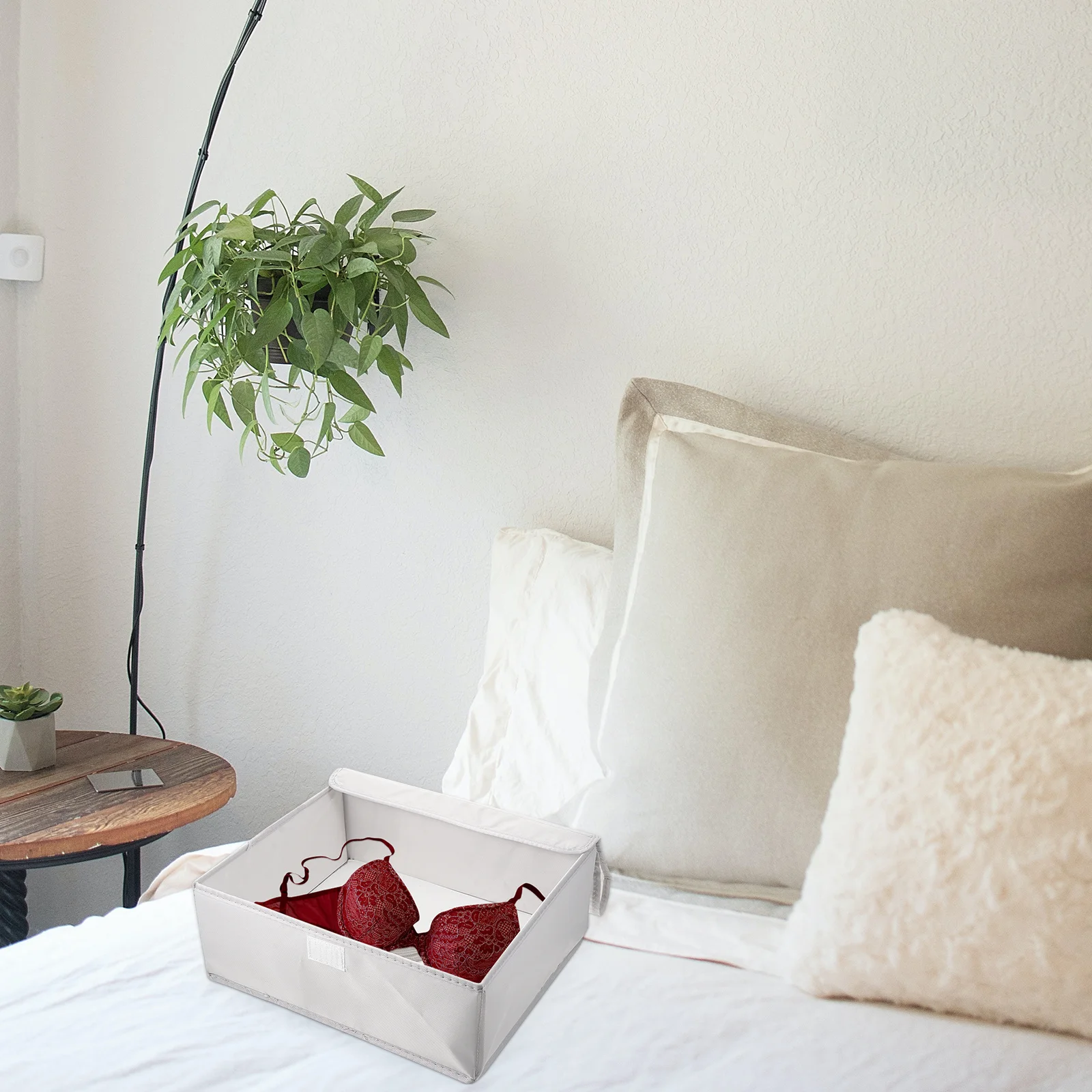 

Underwear Storage Organizer Oxford Box Drawer Bra Organizer with Lid Closet Bin for Socks Scarves Ties Underwear Box